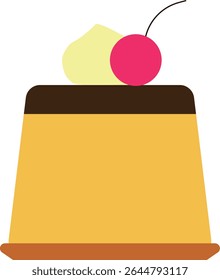 Illustration of a pudding icon with whipped cream