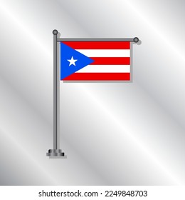 Illustration of Puerto Rico flag Template
