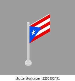 Illustration of Puerto Rico flag Template