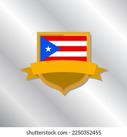 Illustration of Puerto Rico flag Template