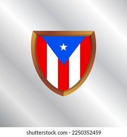 Illustration of Puerto Rico flag Template