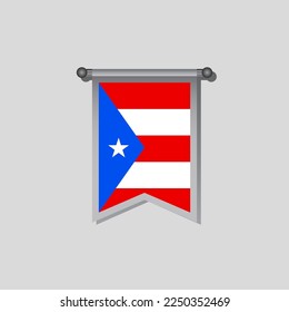 Illustration of Puerto Rico flag Template
