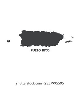 illustration of puerto rico map, vector art.