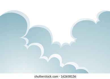 Illustration of Puffy Clouds Cartoon isolated on a white background