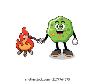 Illustration eines Puke Brennen eines Marshmallow , Zeichendesign