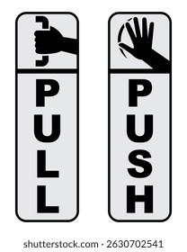 Illustration of pull and push sign