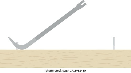 Illustration of pulling out a nail using a burl.