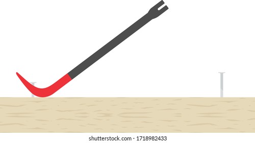 Illustration of pulling out a nail using a burl.