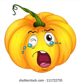 Illustration of a pumpkin with facial expression