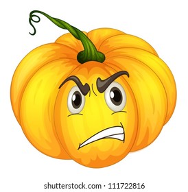 Illustration of a pumpkin with facial expression