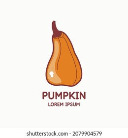 Illustration of a pumpkin in a flat style. Isolated image on a light background. Vector icon.