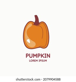 Illustration of a pumpkin in a flat style. Isolated image on a light background. Vector icon.