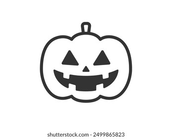 Illustration of a pumpkin ghost icon (line drawing).
