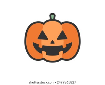 Illustration of a pumpkin ghost icon (line drawing color).