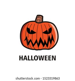 Illustration pumpkin Halloween celebration trick or treat logo vector