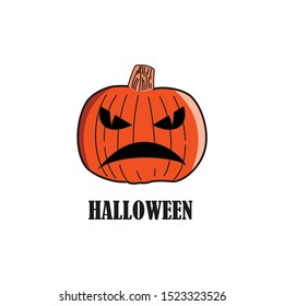 Illustration pumpkin Halloween celebration trick or treat logo vector