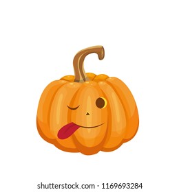 illustration with pumpkin for halloween, vector