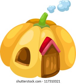 illustration pumpkin house vector