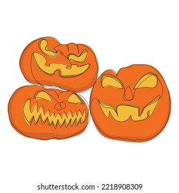 illustration of pumpkin lantern for hallowen holiday