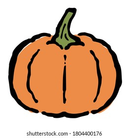 Illustration of Pumpkin: Illustration like hand drawn illustration with ink and brush