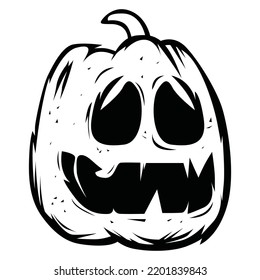 illustration of pumpkin line art