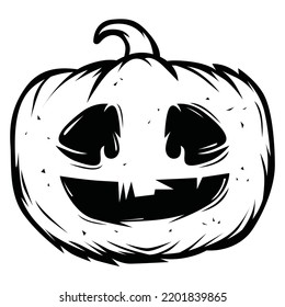 illustration of pumpkin line art