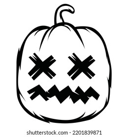 illustration of pumpkin line art