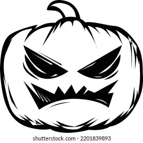 illustration of pumpkin line art