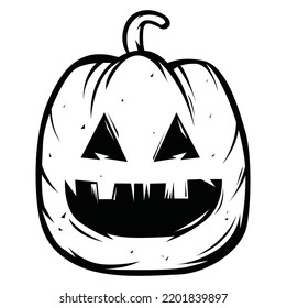 illustration of pumpkin line art