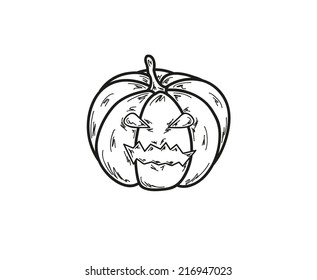 illustration of pumpkin on white background, vector