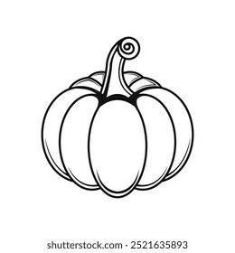 Ilustración de una Plantilla de diseño de Vector de contorno de calabaza