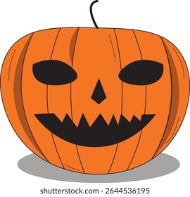 The Illustration of Pumpkin with scary face for halloween