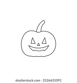 illustration of a pumpkin with a scary smiling face, halloween decorating