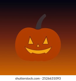 illustration of a pumpkin with a scary smiling face, halloween decorating