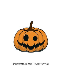 Illustration Of A Pumpkin That Has An Evil Laugh Expression, For Use In Halloween Celebrations