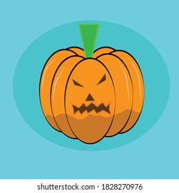 ilustración con vector de calabaza para celebración holleween lindo fondo de carácter