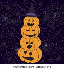illustration with pumpkins for halloween
