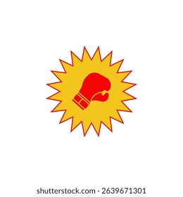 Illustration of punch in boxing gloves, boxing gloves icon, eps 10.