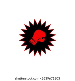 Illustration of punch in boxing gloves, boxing gloves icon, eps 10.