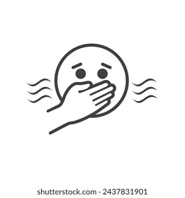 illustration of pungent smell, smell icon, vector art.