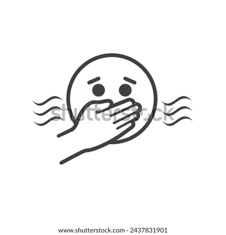 illustration of pungent smell, smell icon, vector art.