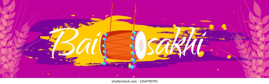 Illustration Of Punjabi Festival Baisakhi Celebration Background.