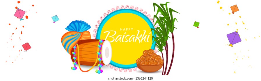 Illustration Of Punjabi Festival Baisakhi Celebration Background.