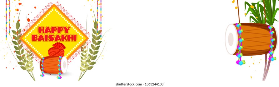 Illustration Of Punjabi Festival Baisakhi Celebration Background.