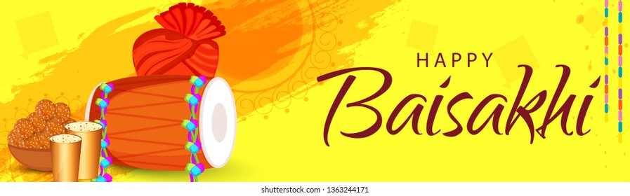 Illustration Of Punjabi Festival Baisakhi Celebration Background.