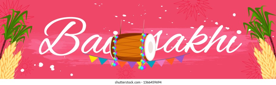 Illustration Of Punjabi Festival Baisakhi Celebration Background.