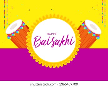 Illustration Of Punjabi Festival Baisakhi Celebration Background.