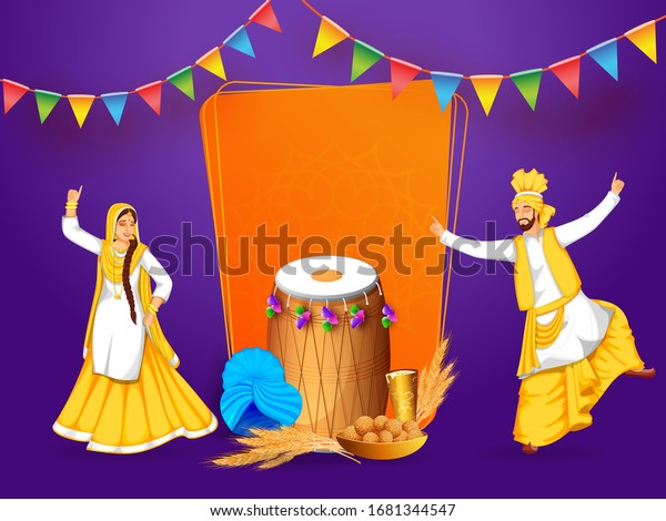 Illustration Punjabi Festival Baisakhi Vaisakhi Happy Stock Vector ...