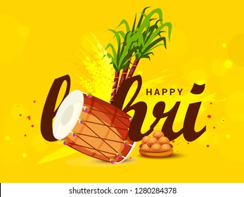 Illustration of punjabi festival lohri  background.