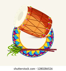 Illustration of punjabi festival lohri background.